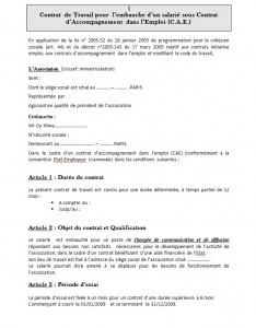 CAE - Contrat d' embauche CAE - Contrat d' embauche
